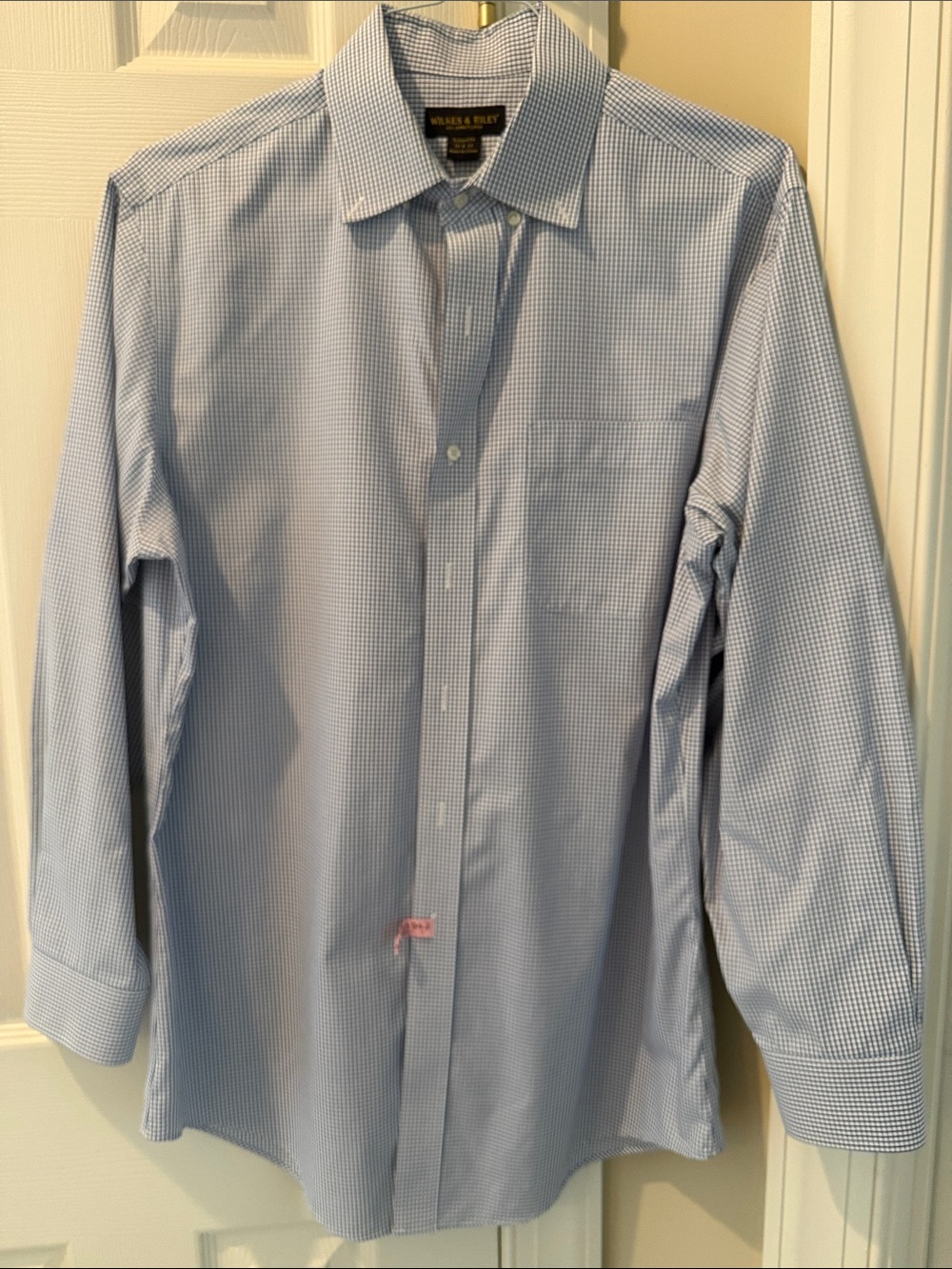 Men's Light Blue Micro-Check Dress Shirt